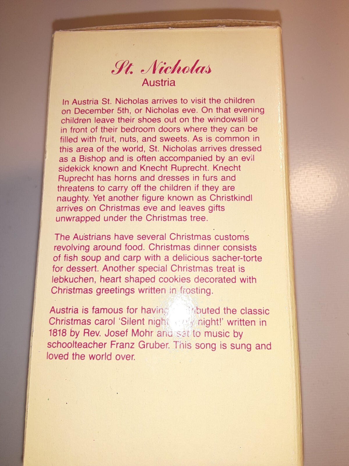 International Santa Claus Collection Figurines ~ St. Nicholas ~ Austria