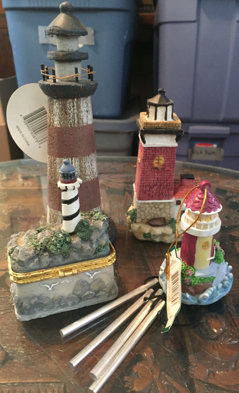 lot of lighthouse figurines feature intricately detailed nautical designs