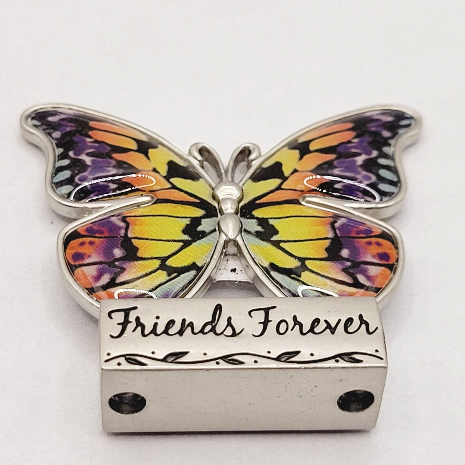 Friends Forever Butterfly Figure Token Metal Desk Shelf Sitter Pocket Charm GANZ