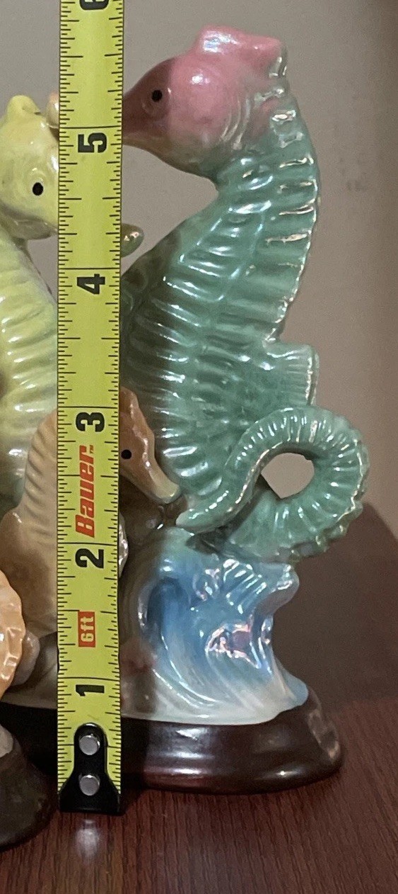 2 K’s Collection Iridescent Multi-Colored Seahorse Figurines