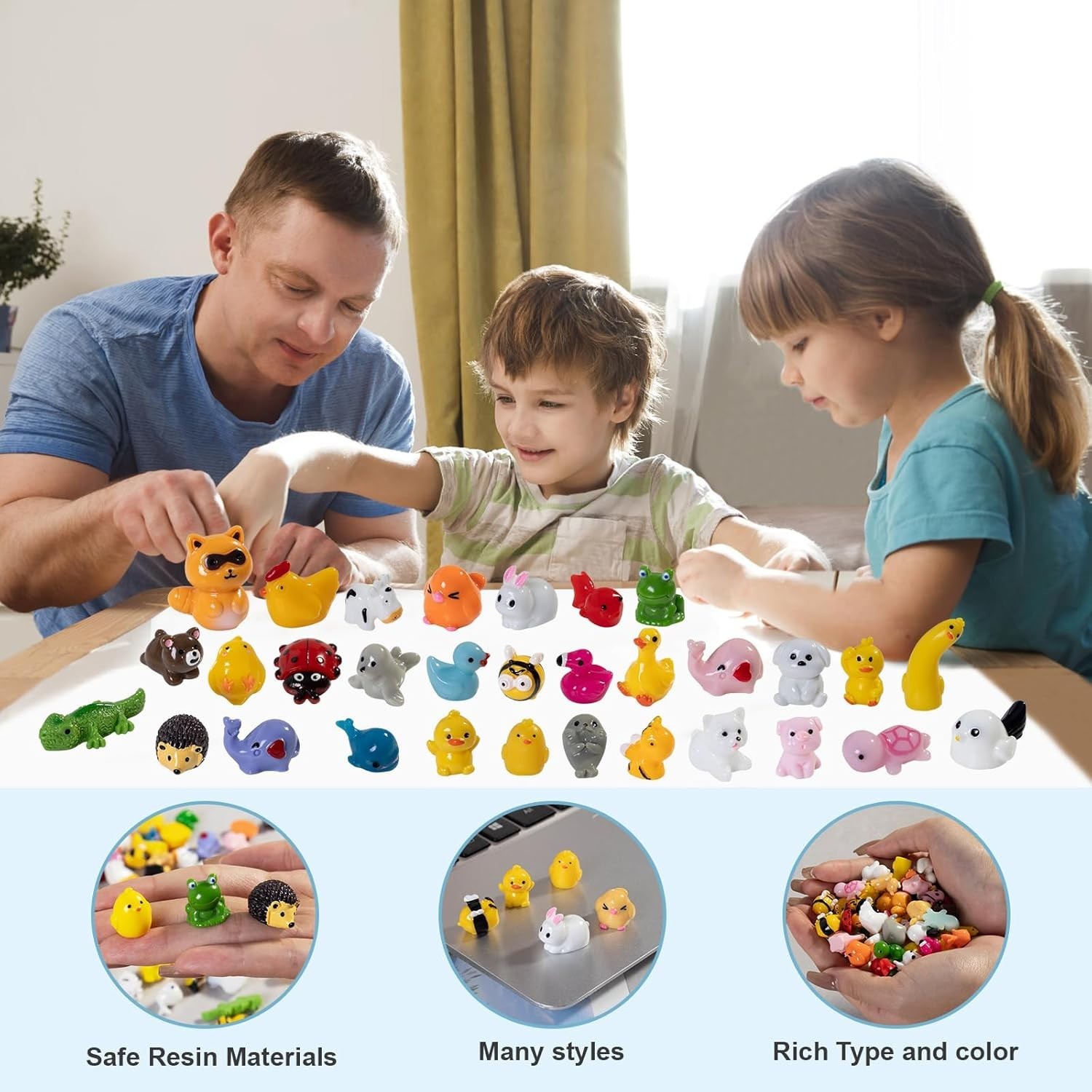 High-Quality 60pcs Solid Color Animal Figurines for Creative Displays