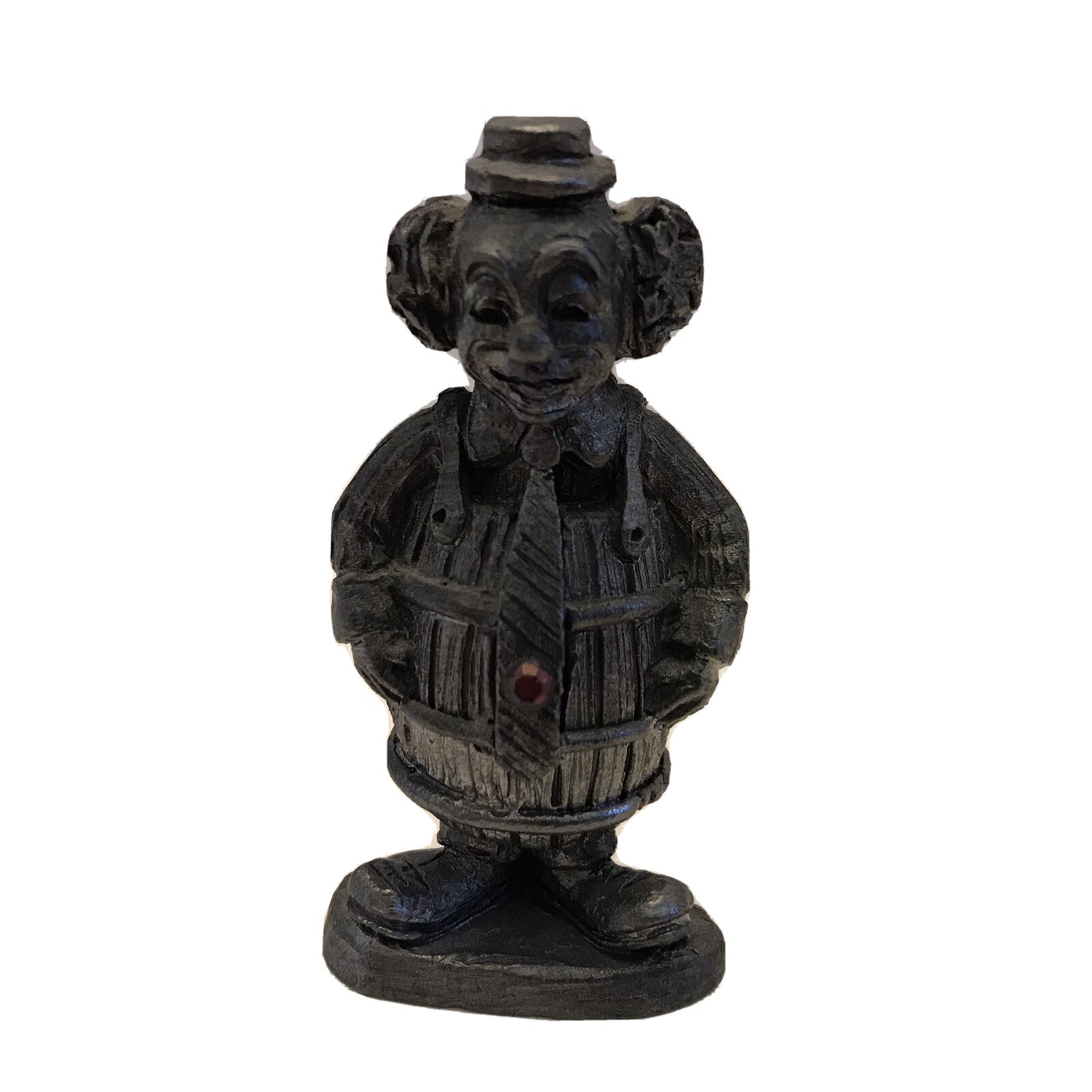 Vintage Michael Anthony Ricker Pewter Clown In A Barrel Sign & Dated Approx 2.5”