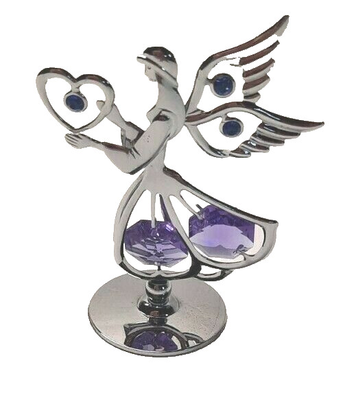 Austrian Crystal 24K Gold Plated Angel Figurine Mascot USA Pre-owned