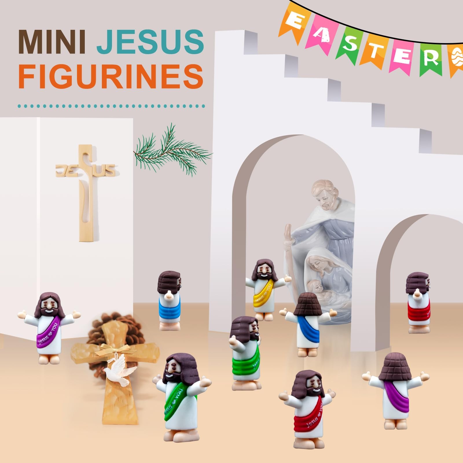 Little Jesus Figurines Mini Jesus Figures Pocket Jesus Religious Gifts for Ea…