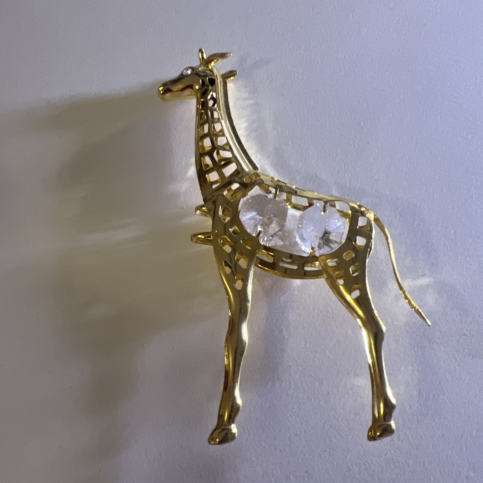 (SWAROVSKI CRYSTAL ELEMENT STUDDED 24k Gold Plated ?)GIRAFFE FIGURINE ORNAMENT