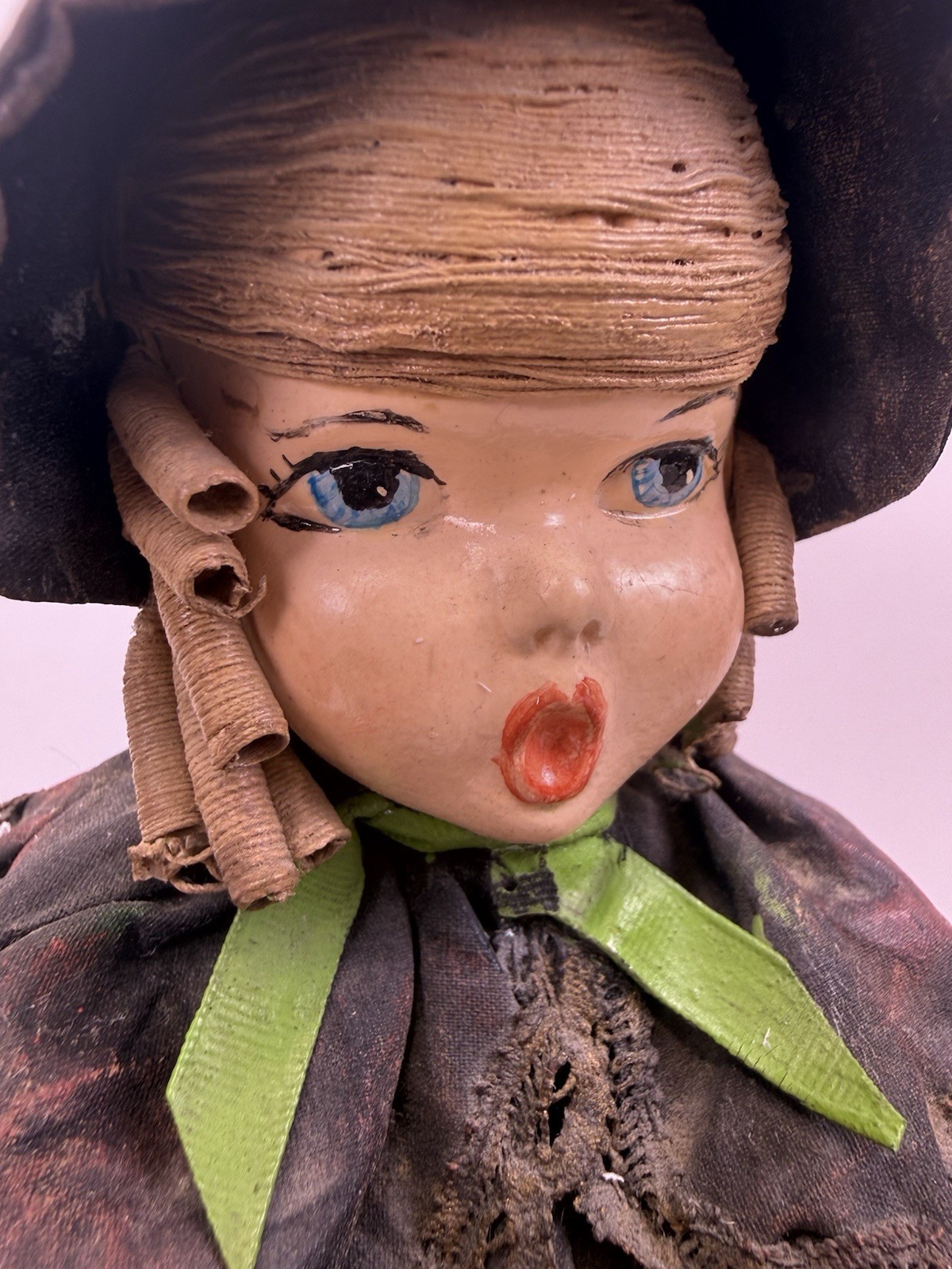 Vintage Handcrafted Doll Paper Mache Clothes Victorian Plaster Base