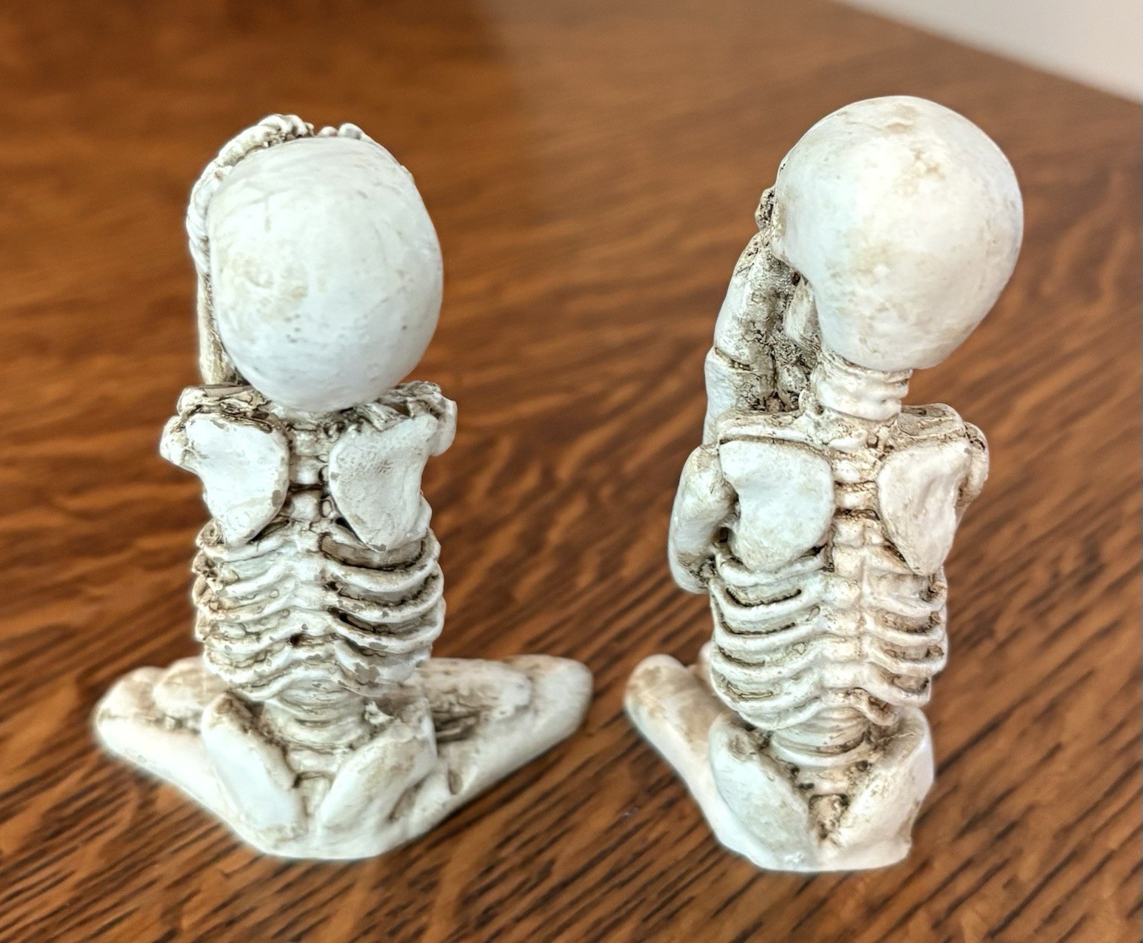 See Speak No Evil Resin Skeleton Figurines 2.75″ Mini Decor 2 Pc Set Halloween