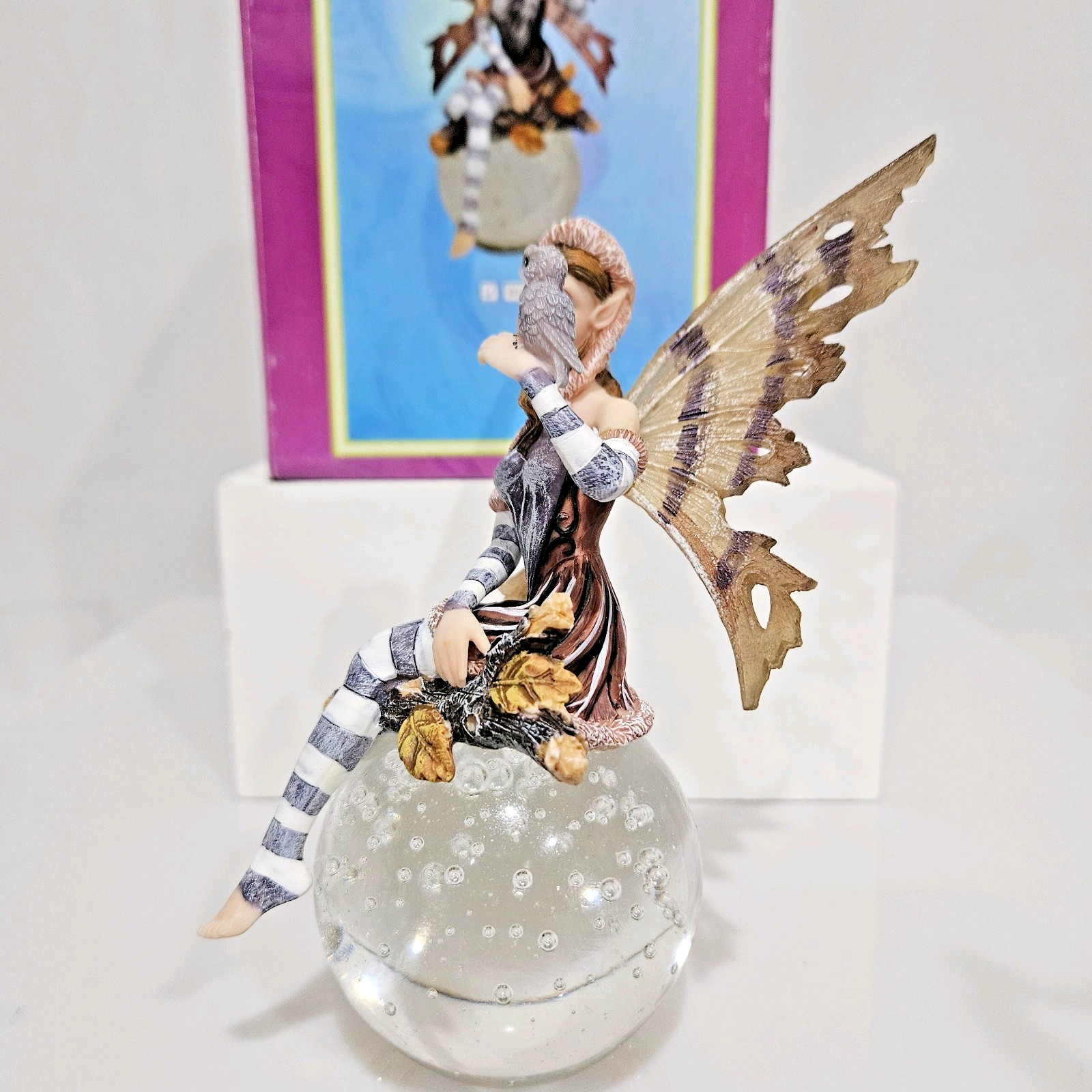 BUBBLE GLASS PORCELAIN FAIRY TALE ANGEL FIGURINE PAPERWEIGHT DECORATION FANTASY