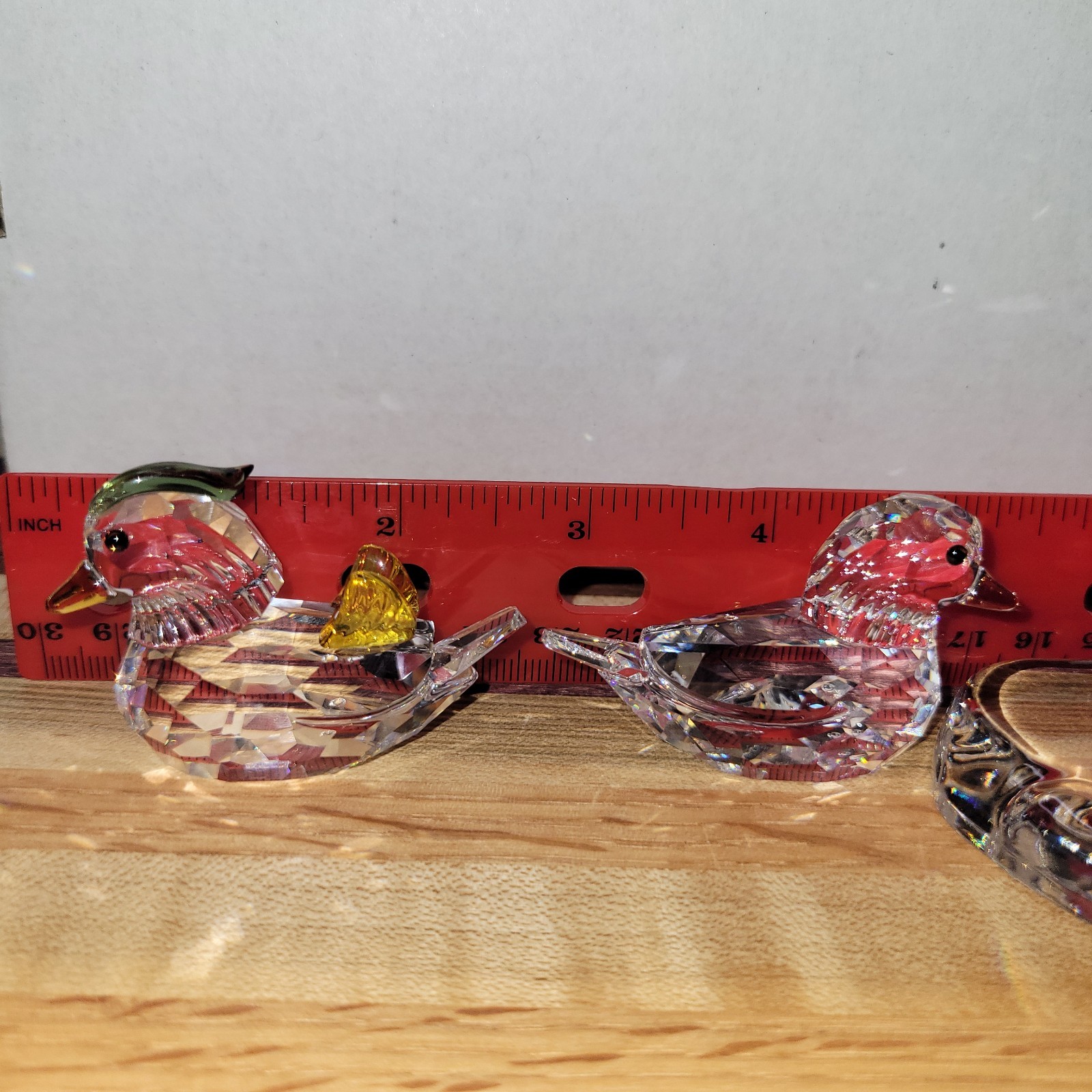 Retired Swarovski Mandarin Ducks (item #858736) 3 piece set 2 ducks 1 pond