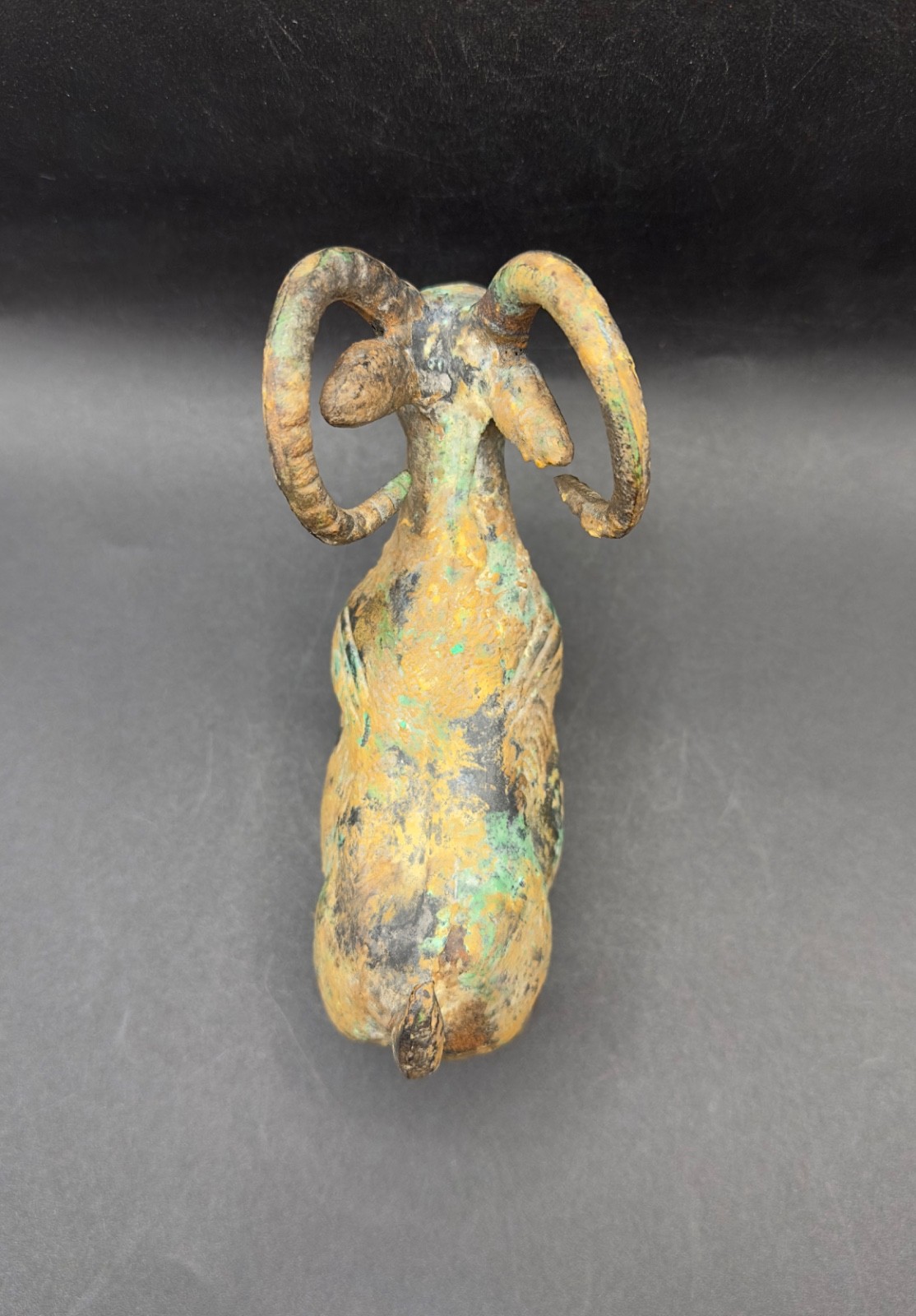 Painted Cast Iron Billy Goat Figurine Doorstop Heavy Vintage Art Japan