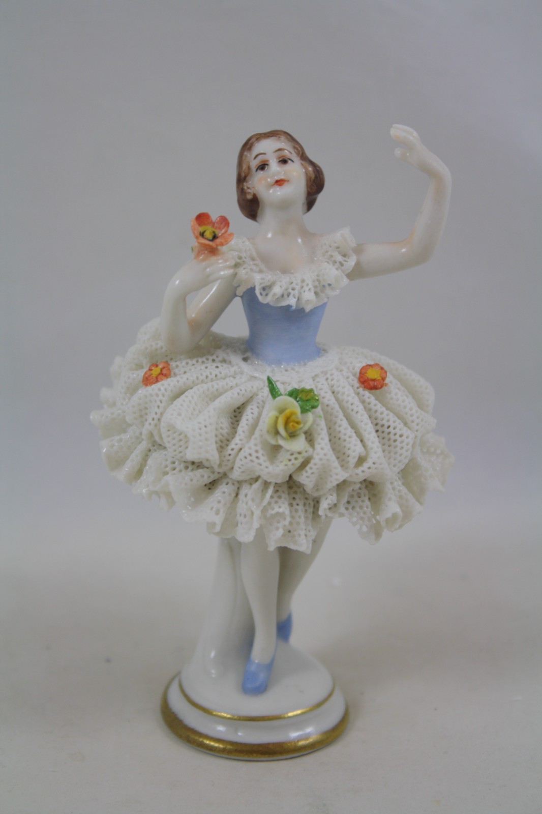 Muller Volkstedt (?) Irish Dresden Porcelain Lace Ballerina