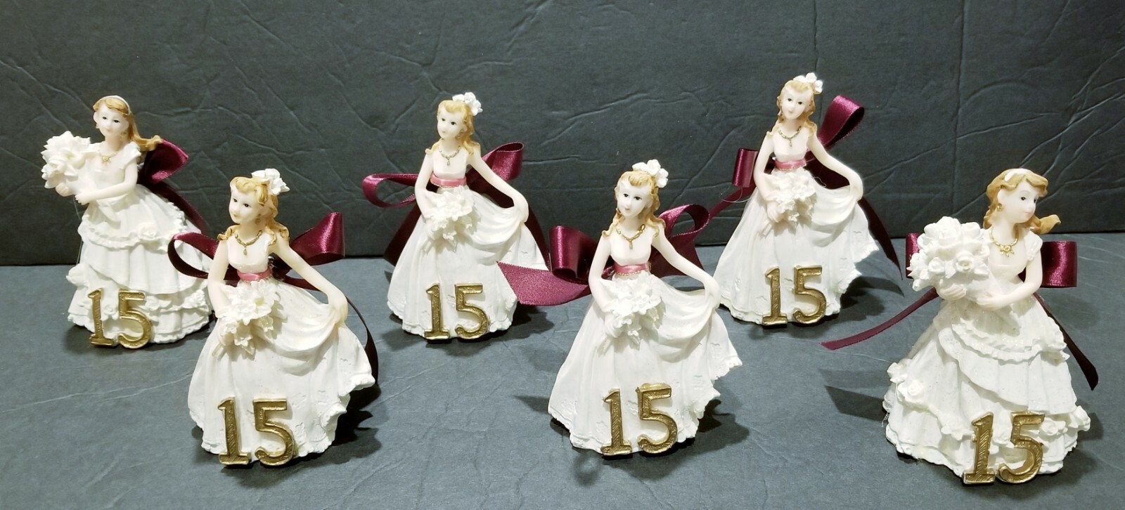 Charming 15th Birthday 4.5 inch Figurines Lot of 6.