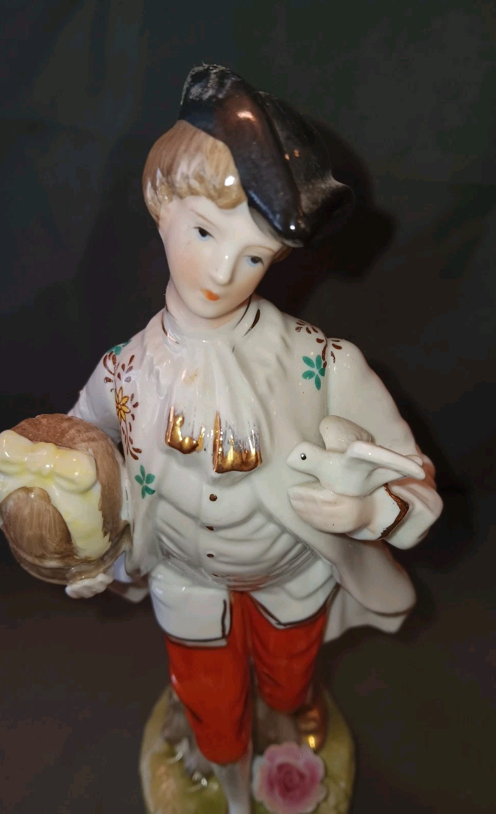 Vintage Korean Figurine Of Colonial Gentlemans Handpainted