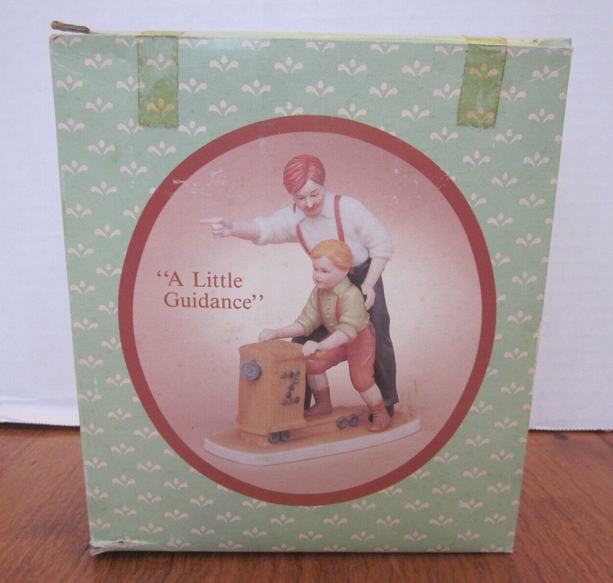 ENESCO 1987 Father & Son Series “A Little Guidance” Figurine, Original Box, COA