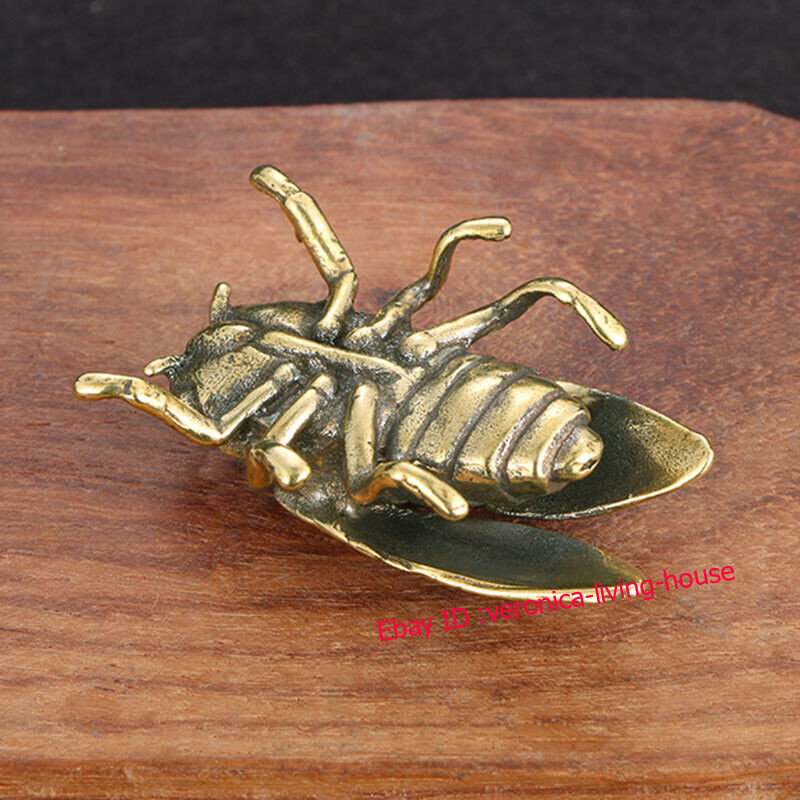Brass Cicada Figurine Statue Home Tea Table Ornaments Animal Figurines Gift