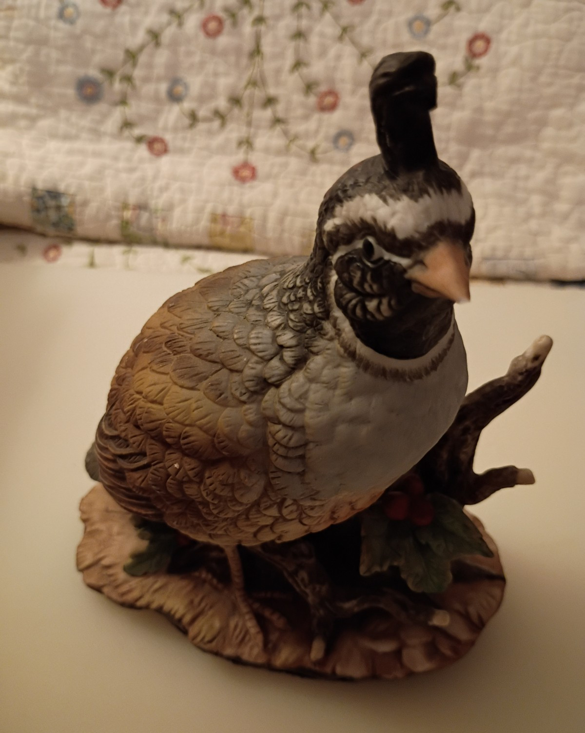 HOMCO Masterpiece Hand-Painted Porcelain Quail Bird Figurine 1981 Unboxed