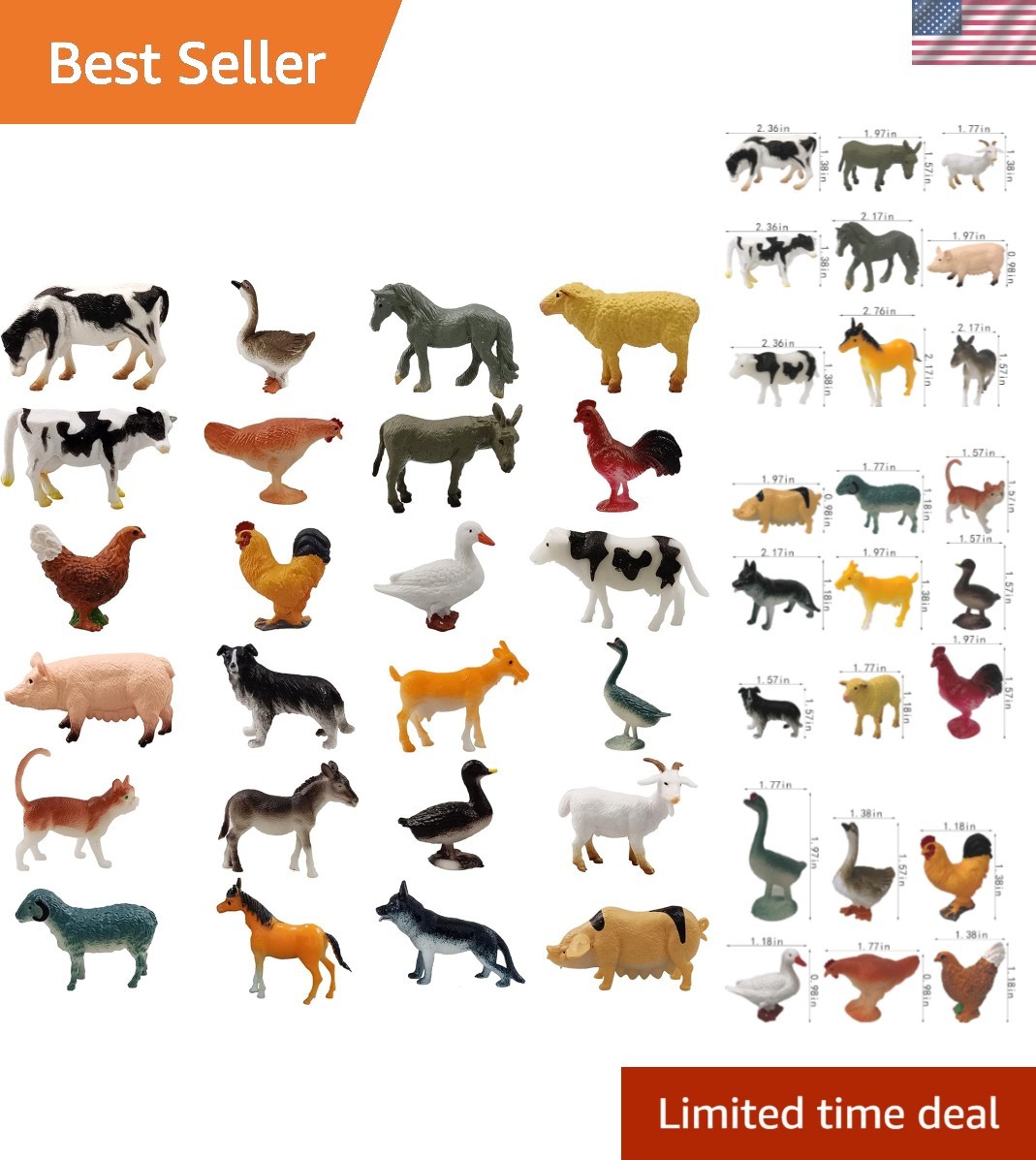 24 Realistic Mini Farm Animal Figurines – Perfect Educational Toys for Toddlers