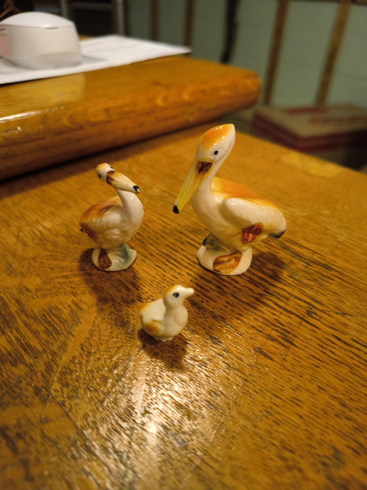 Vintage Bone China made in Japan small 2.5″ Pelican figurine set