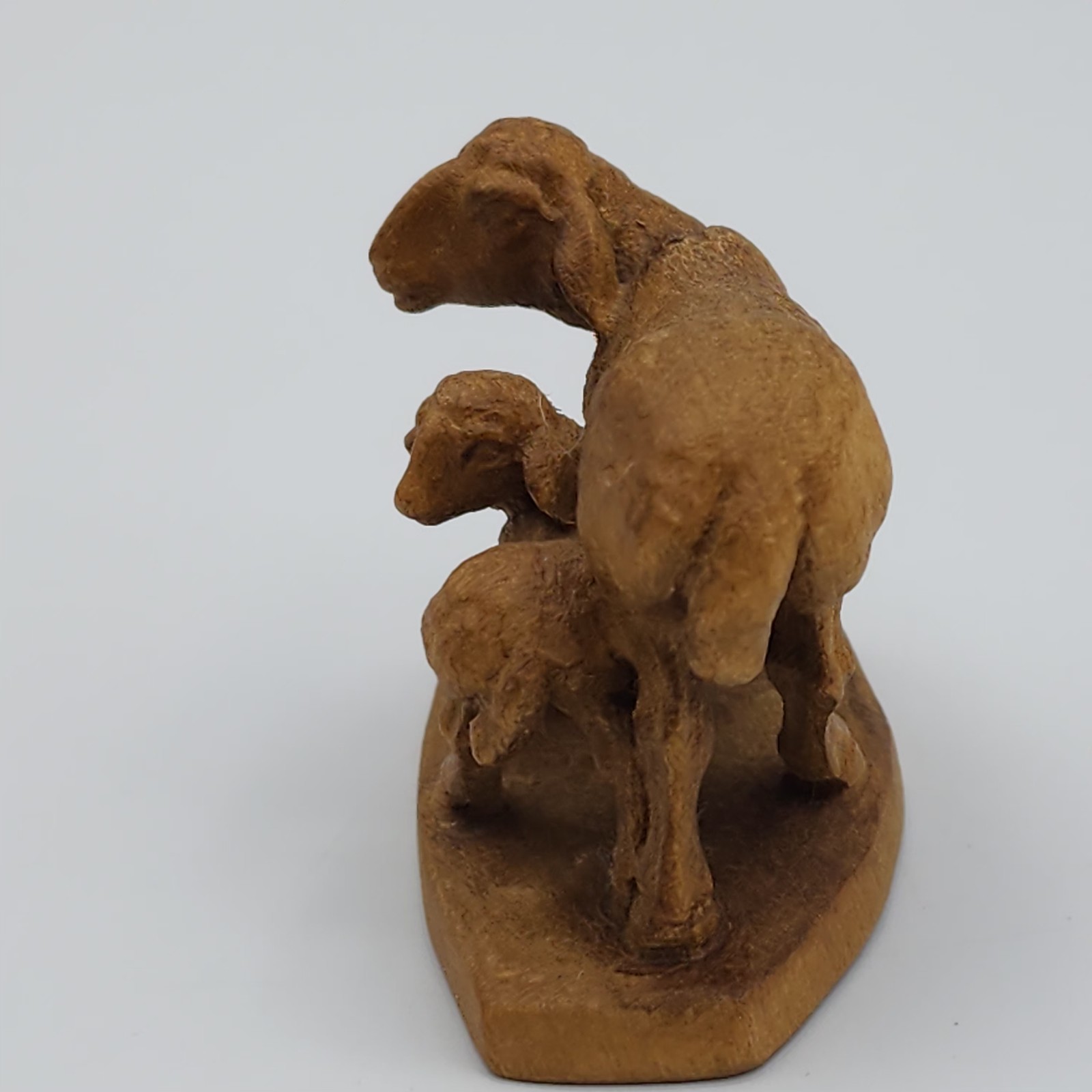 European Miniature Carved Wooden Sheep German? Italian? 2″ Long x 1 1/4″ Tall