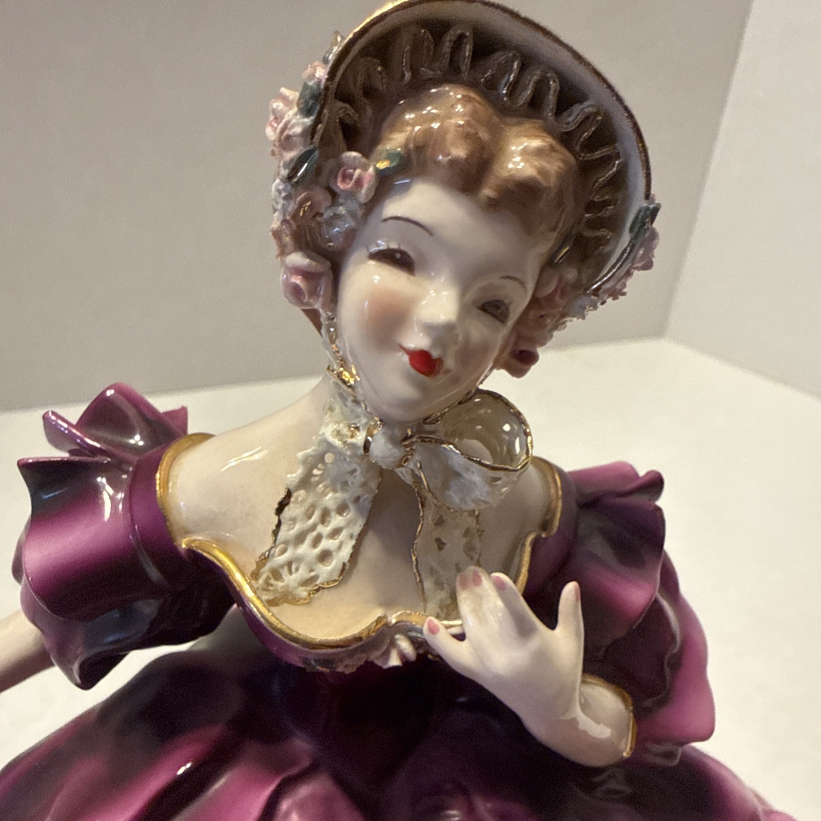 Vintage Florence Ceramics Pasadena California Figurine Sitting Not Complete