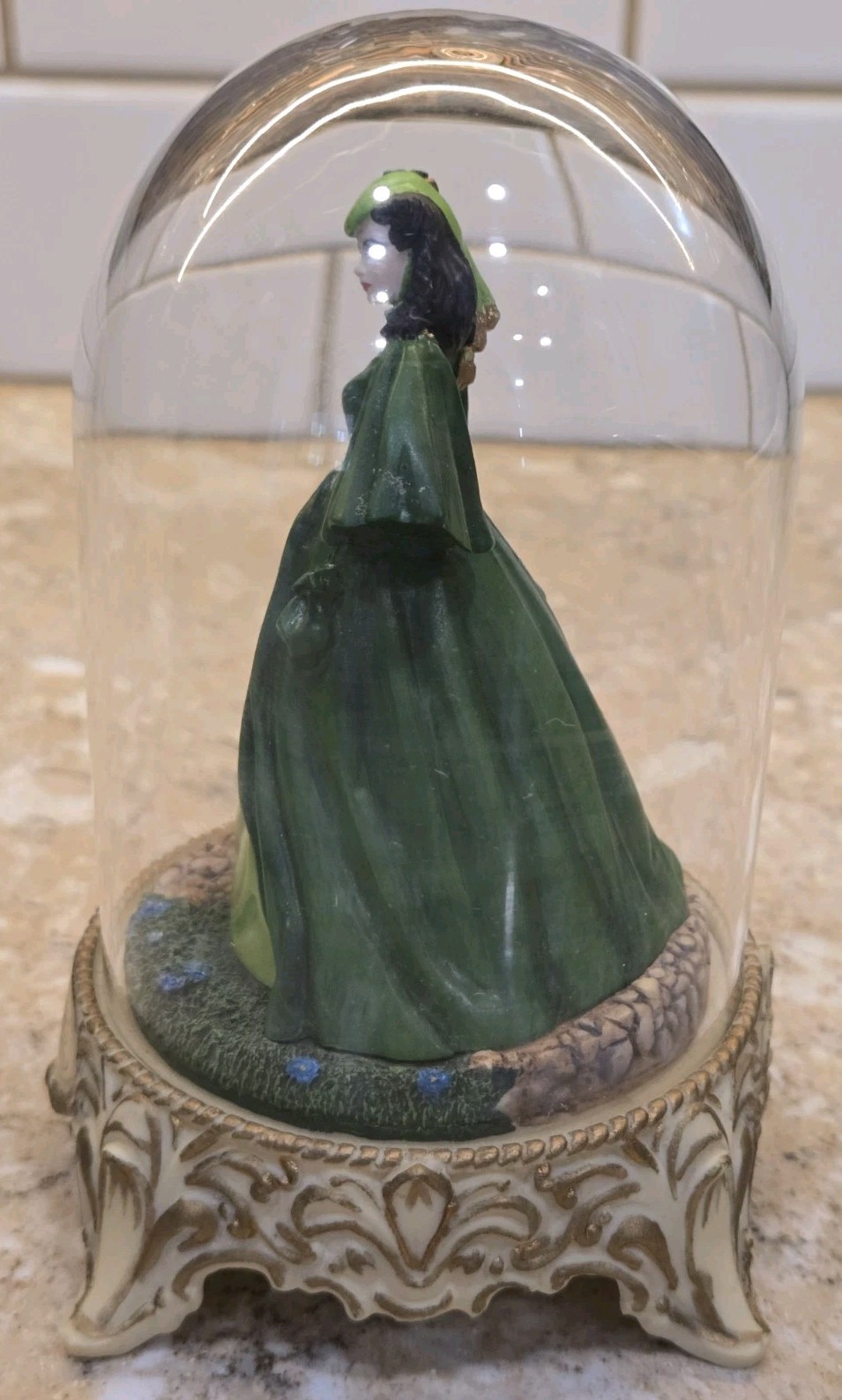 FRANKLIN MINT GWTW 1993 FIGURINE W/GLASS SCARLETT’S DECEPTION LTD ED