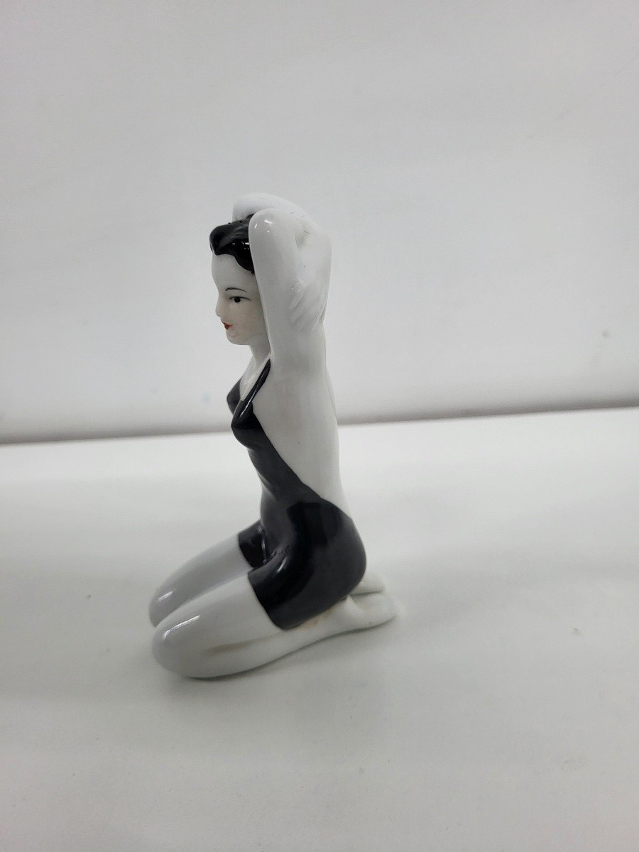 Sexy Art Deco-German Style Art Nouveau Porcela Pin-up Swimmer Figurine