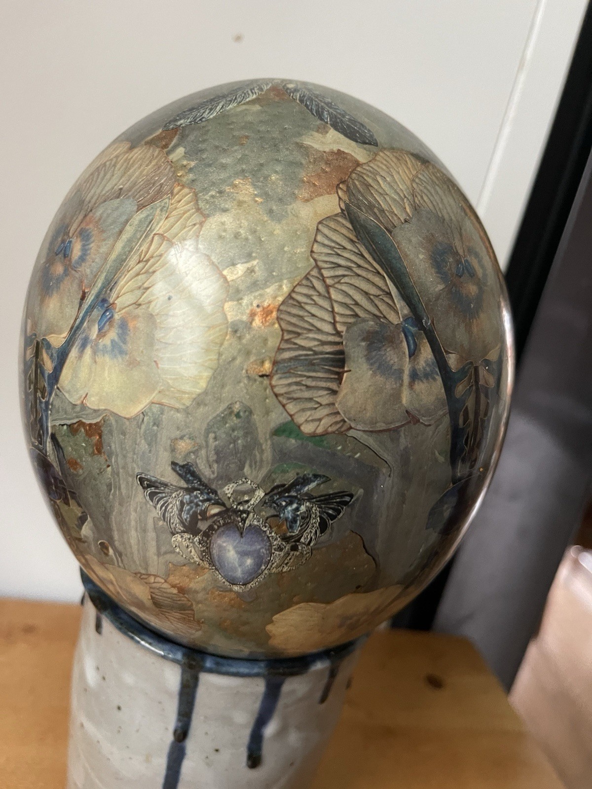 Fine & Unusual Ethereal Artist Signed & Numbered Decoupage Ostrich Egg