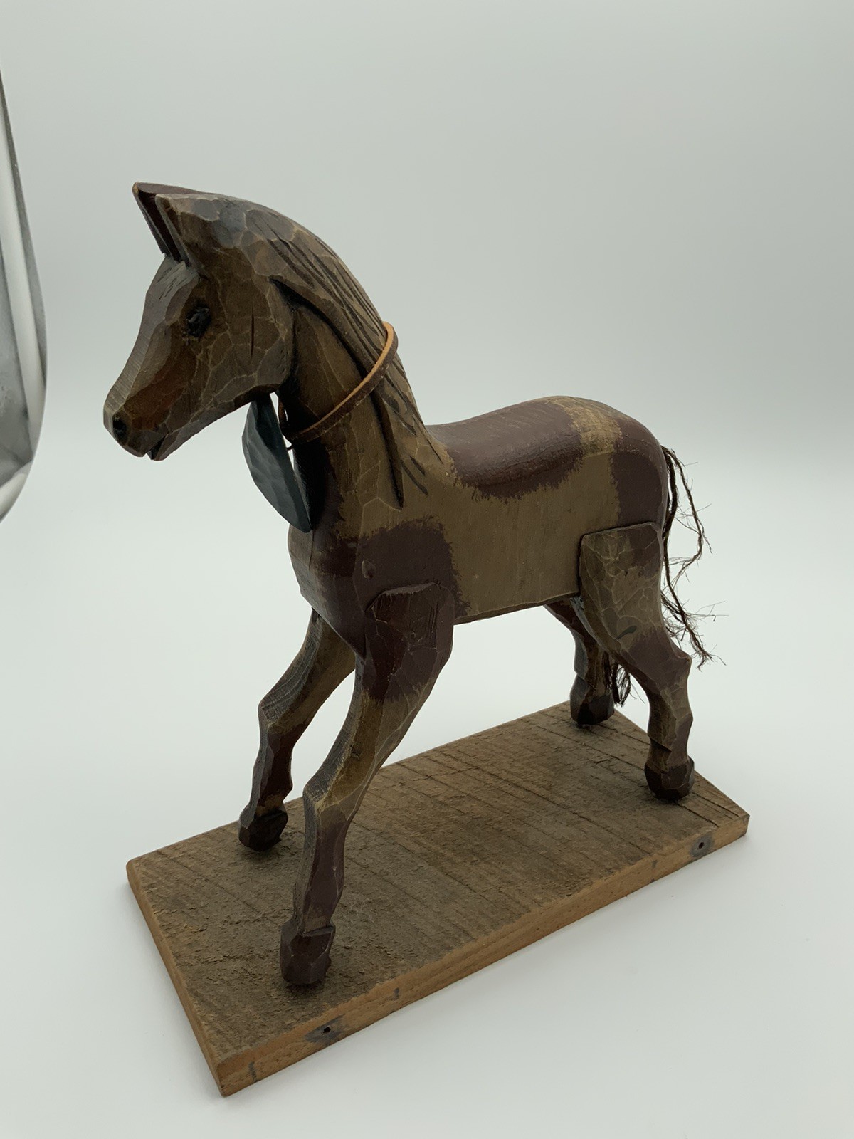 Vintage Wood Carved Horse 10 Inches Tall