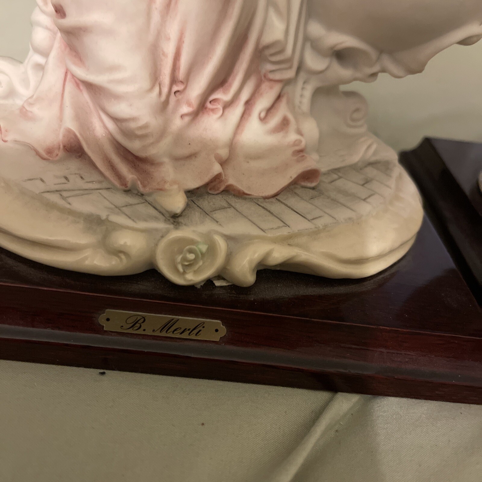 Vintage Bruno Merli Pair Capodimonte Mother And Child Figurine Collectible Rare