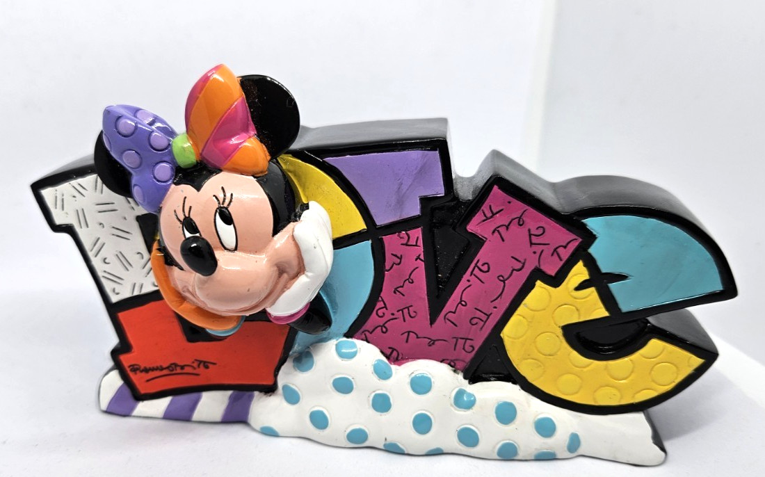 Disney By Britto Minnie Mouse “Love” Word Figurine 5” X 3”