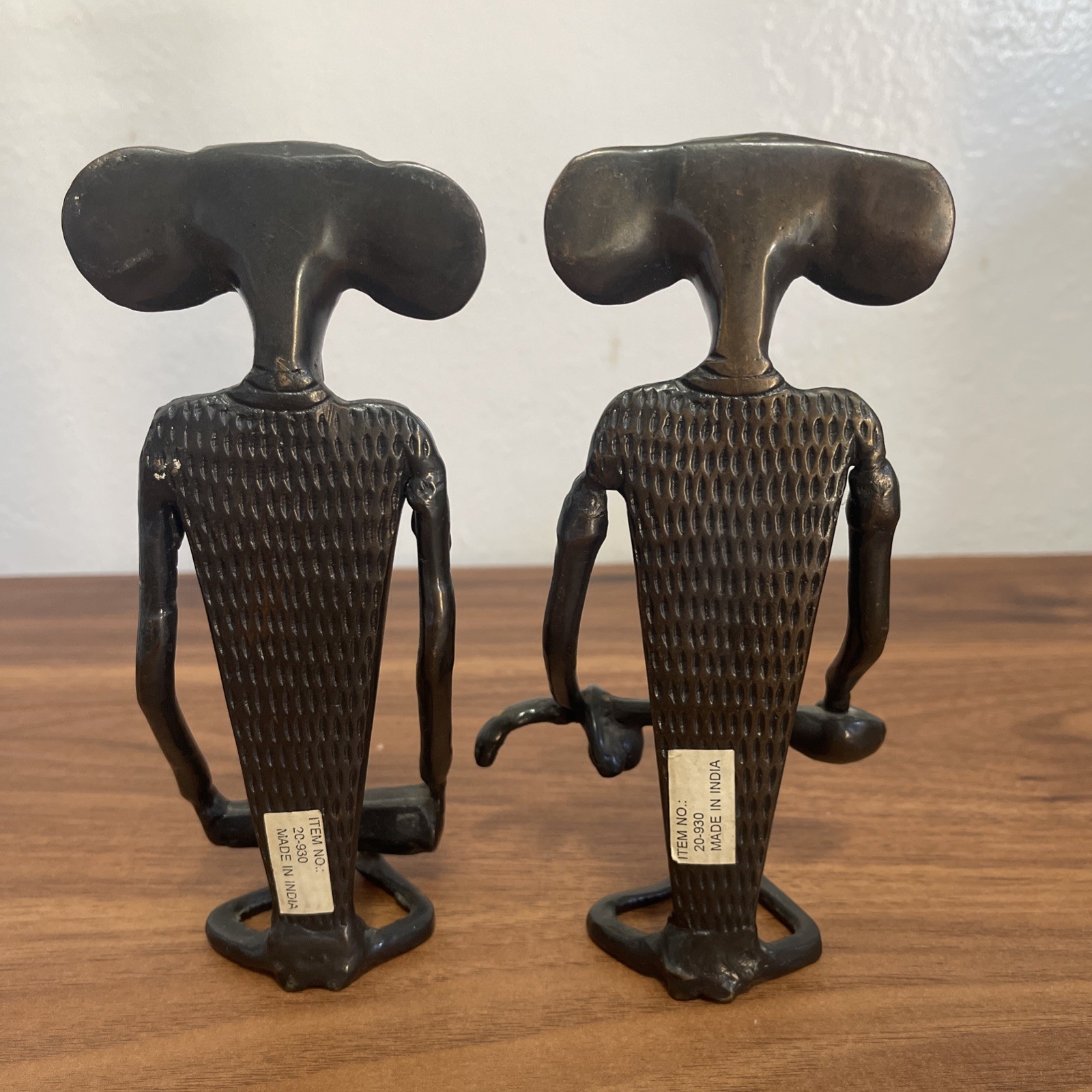 VTG Pair Tribal Ganesha Statues /Figurines Elephant Men Playing Instruments