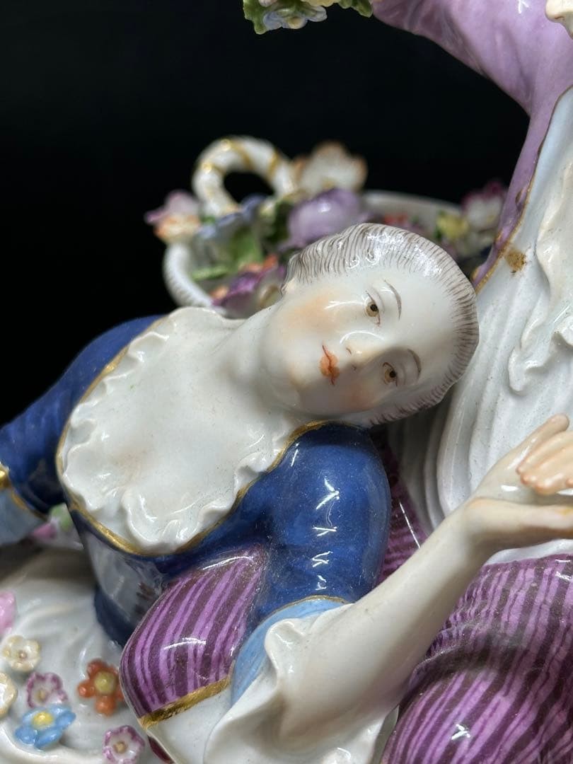 Superb Antique Meissen Figurine Lover Height 9.4inch made in Germany