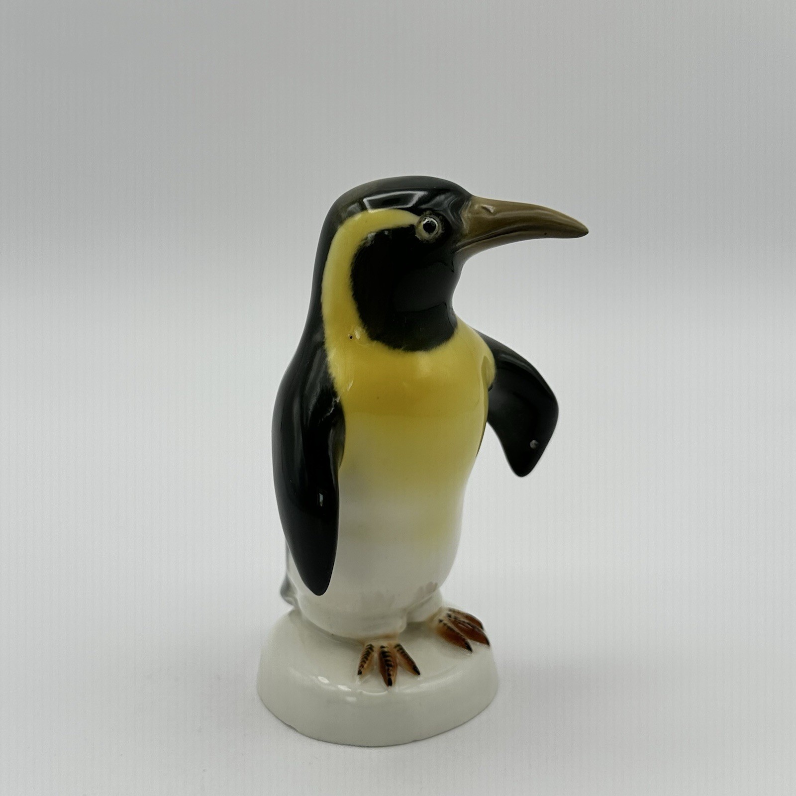 Porcelain Penguin Figurine, by Aelteste Volkstedt, made in Germany, Backstamp