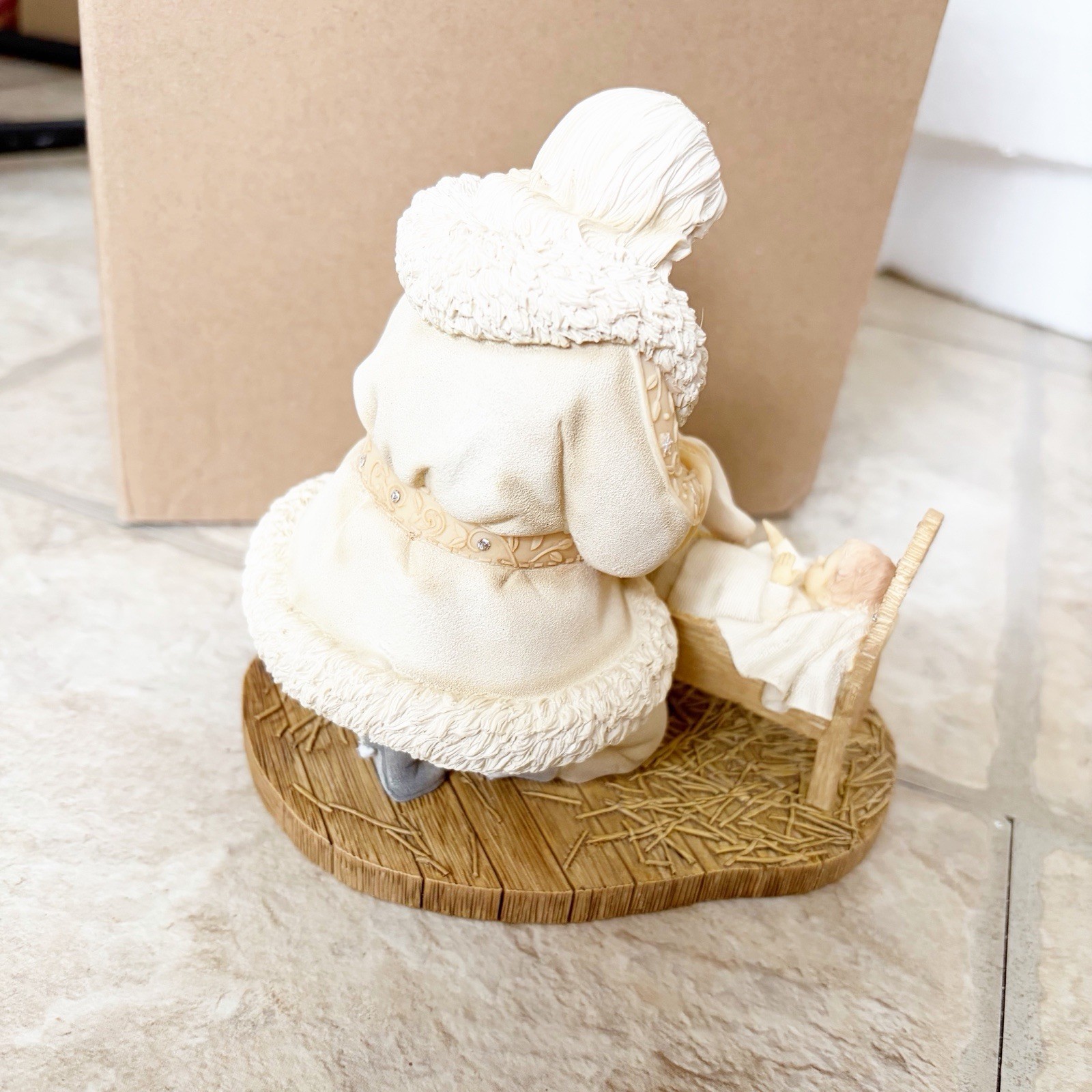 NEW Foundations Santa Kneeling by Baby Jesus Figurine, 5.12 Inch, Multicolor