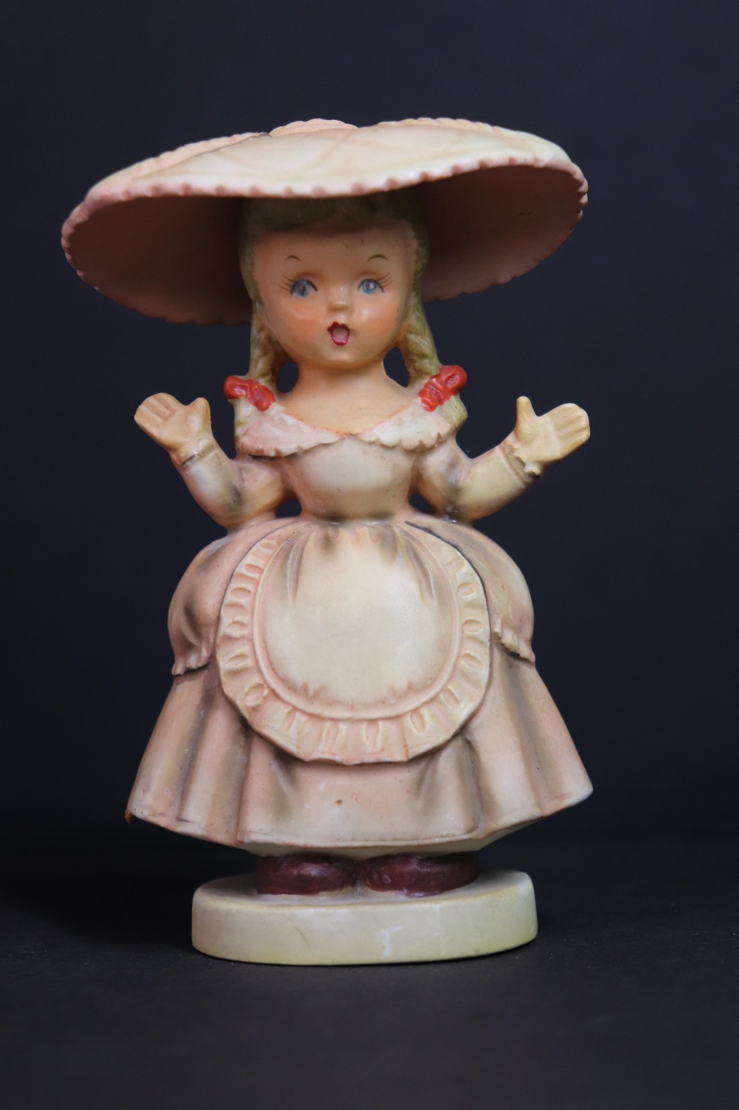 VTG Lefton Lady Figurine Bonnet Dress 1959 Japan Hand Painted