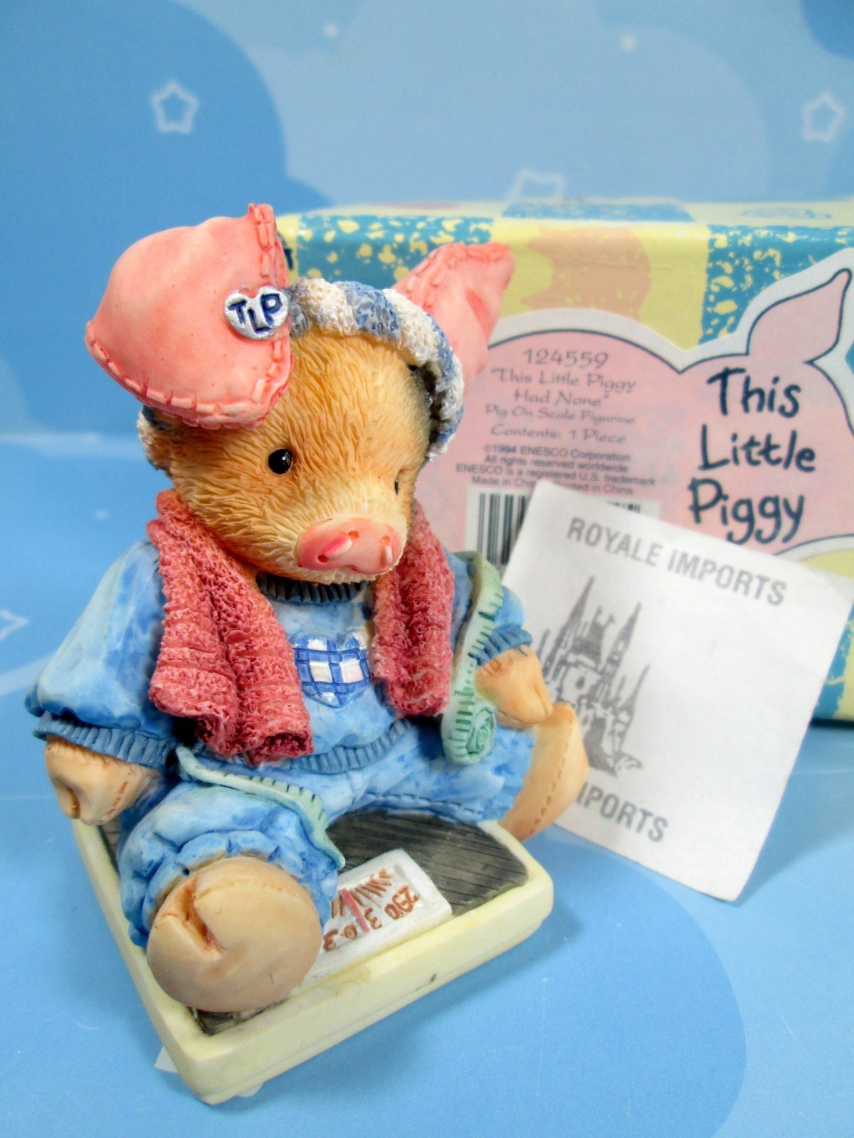 This Little Piggy Had None Sitting On Scale 124559 Enesco Box
