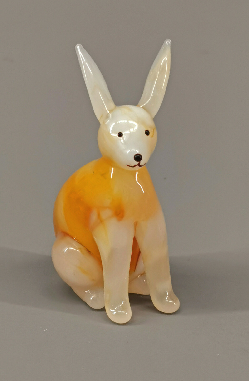 9912052-x Glas Figure Rabbit Seated 1 3/16×2 3/8in Mouth-Blown Handmade