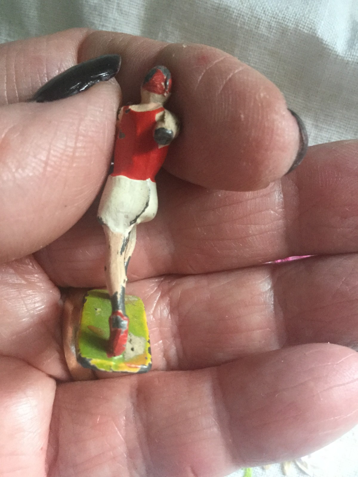 Metal Action Figure Track Athlete Running Man Made In Japan Hand Painted 1.5″tal