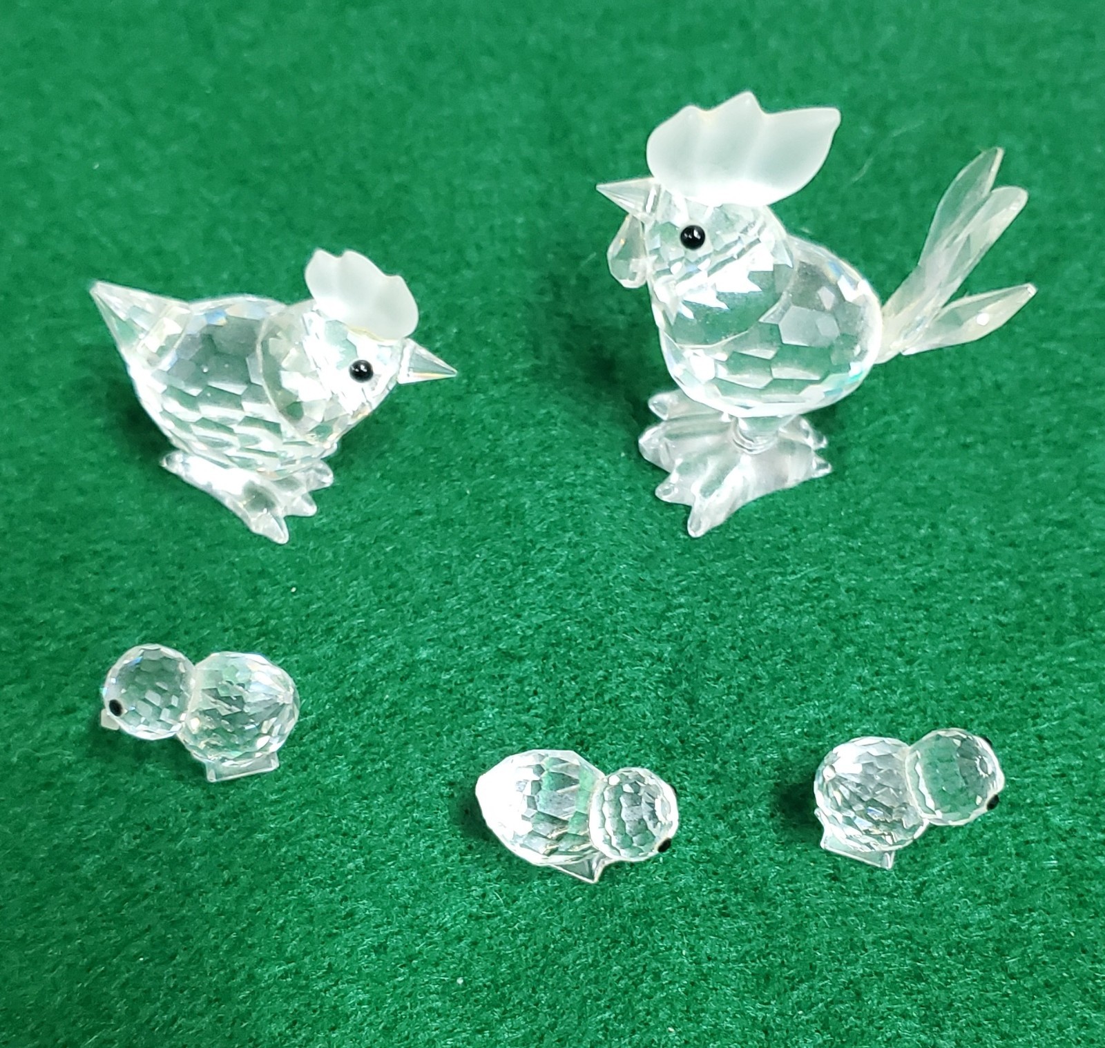 Swarovski Crystal 5 Piece Hen & Rooster Set with 3 Chicks
