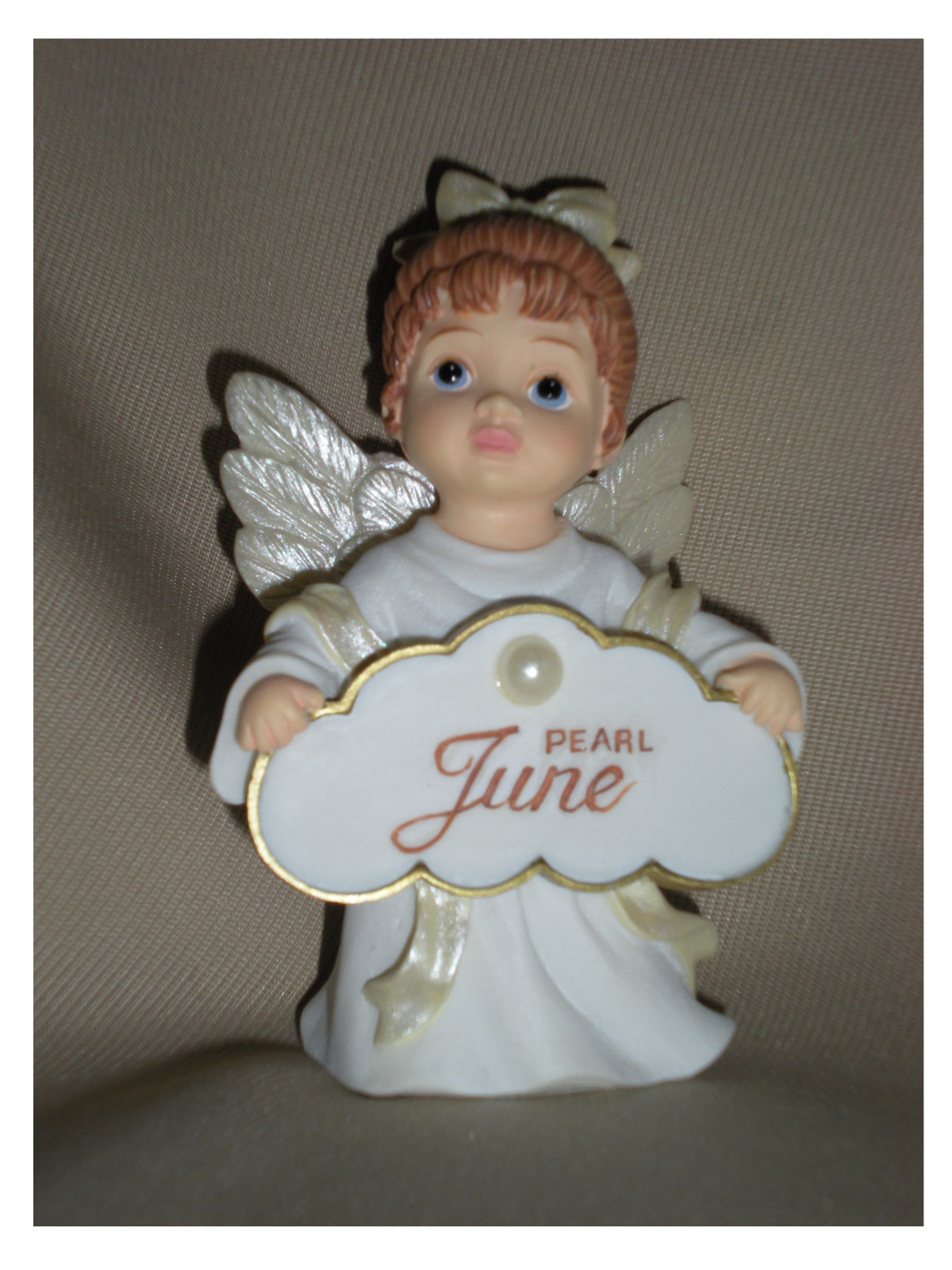 BIRTHSTONE ANGEL FIGURINE – JUNE – PEARL – JEANE’S THINGS