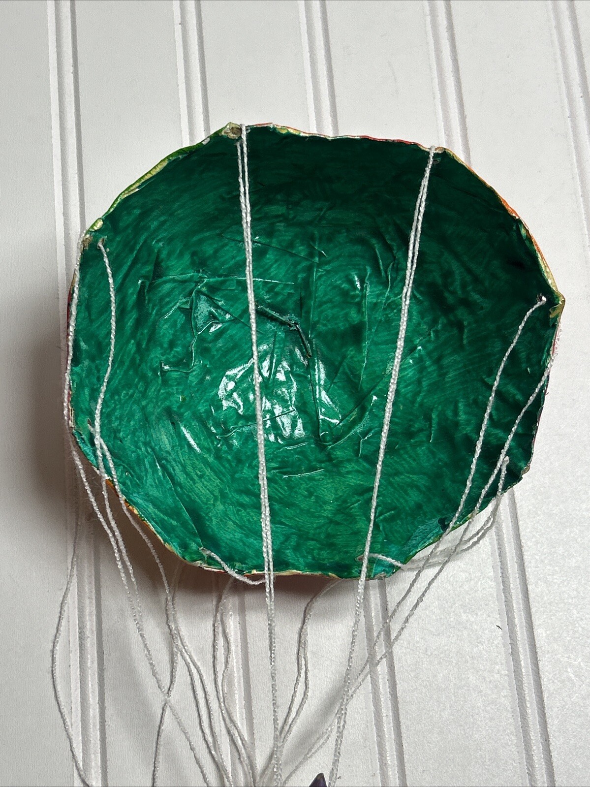 Vintage Paper Mache Clown Hanging Parachute 24″