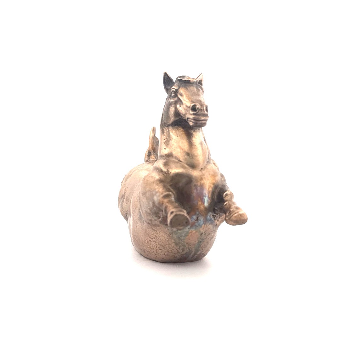 Fat Horse 6 oz | Solid Bronze Statue | Hand Poured | Gold Spartan