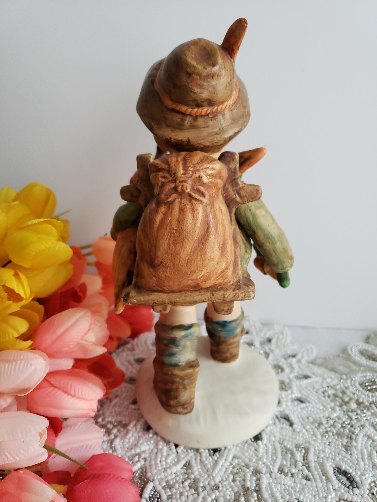 Jumbo Hummel Like German Boy Figurine – Identity Unsure – Mountaineer 10.5″