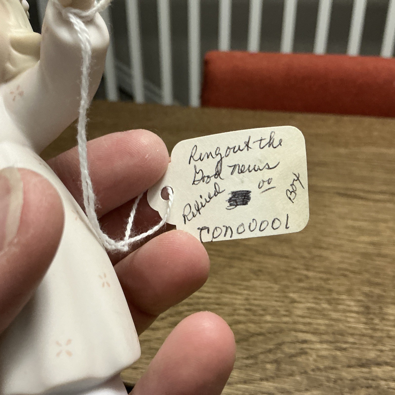 Enesco Precious Moments Porcelain Figurine Ring out the Good News 1993
