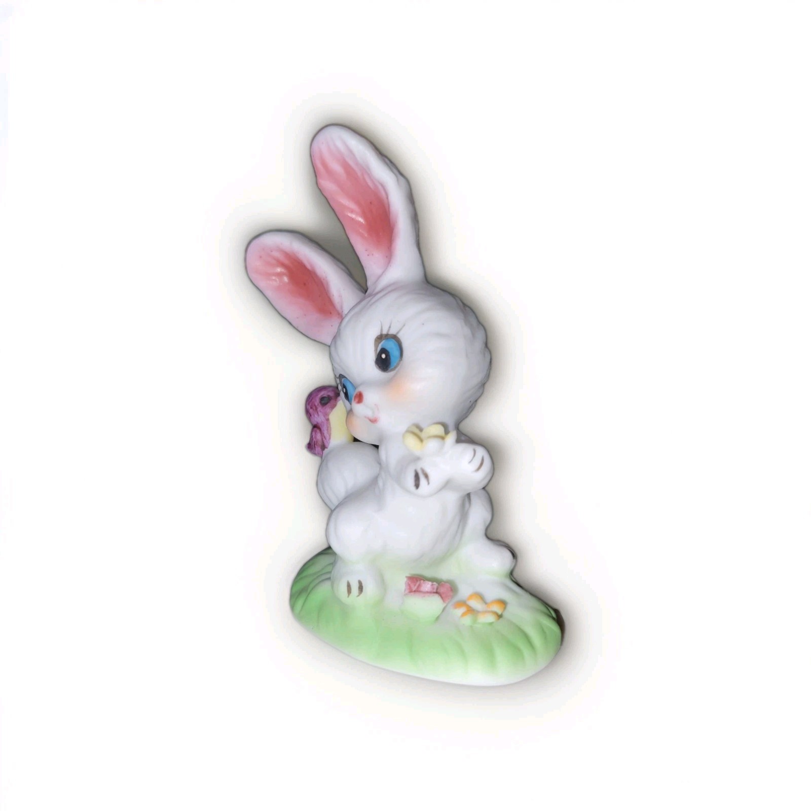 Vintage Lefton Korean Easter Bunny Porcelain Figurine Rabbit Holiday
