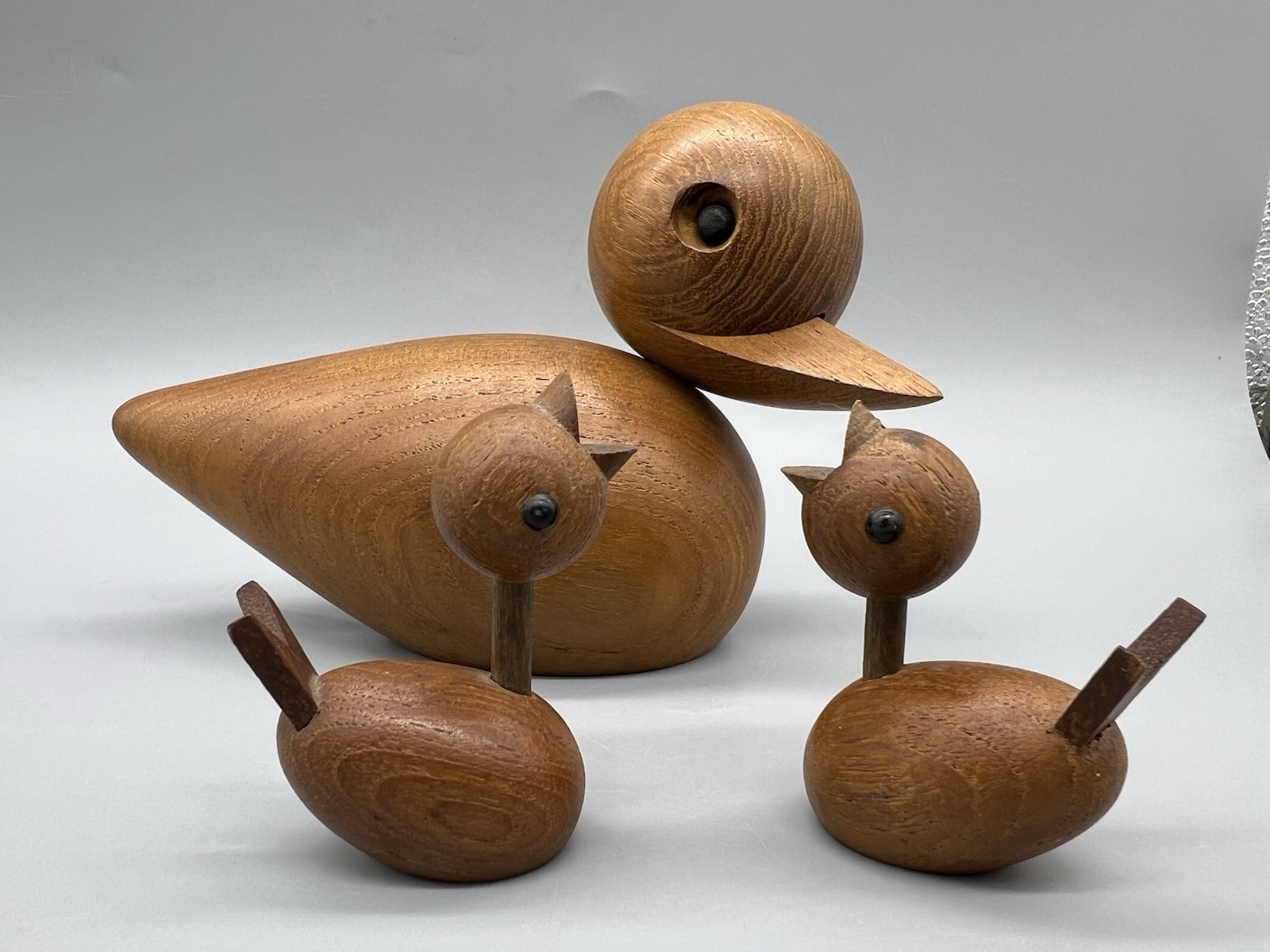 VTG Scandinavian MCM Carved Wood Ducks Hans Bolling Style