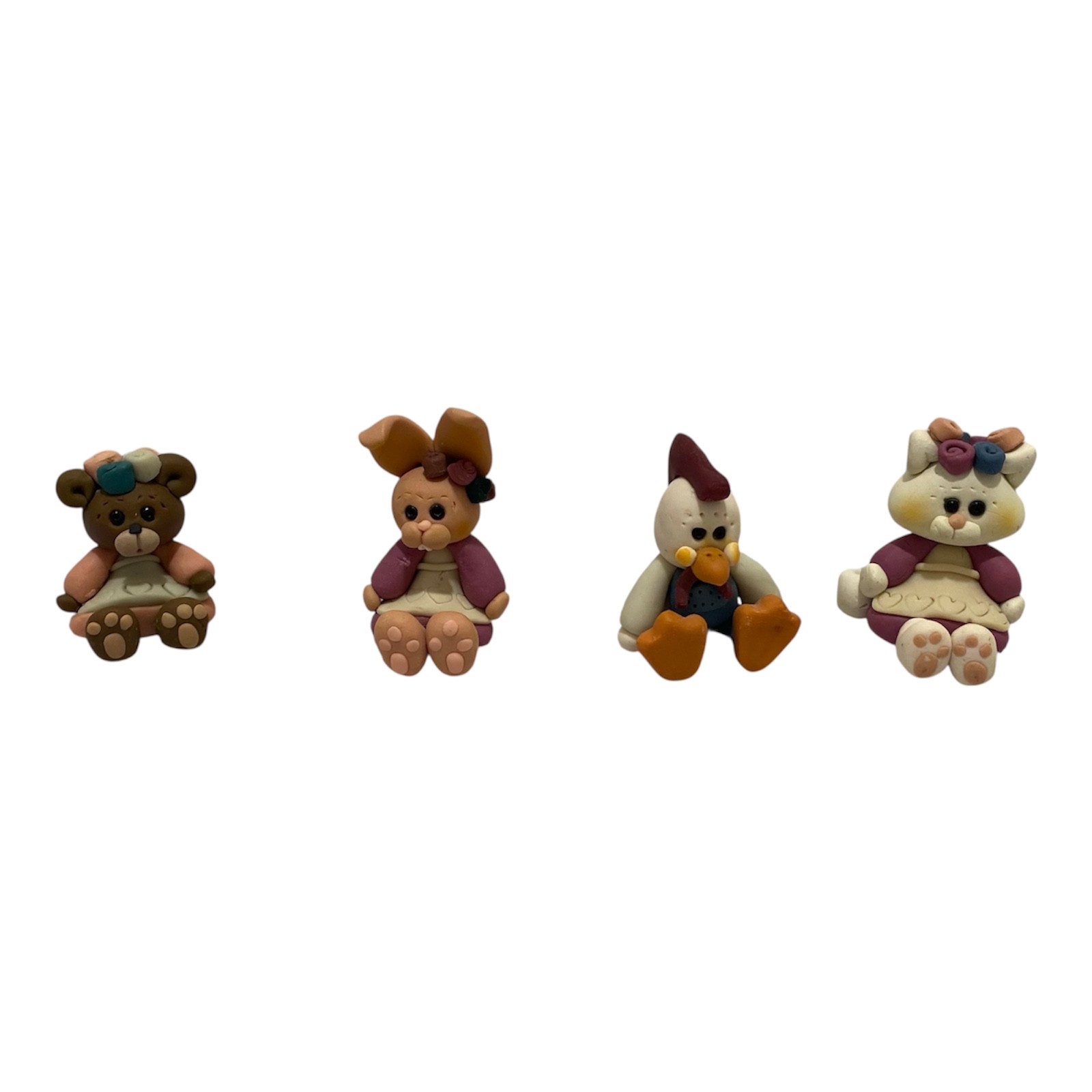 Suzi Little Blessings Handmade Clay Figures 4-Piece Set 1994 Vintage 2”