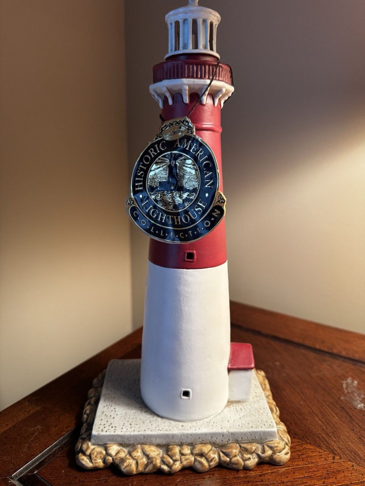 Vintage Lefton Porcelain Figuine Of Barnegat Lighthouse Lamp / Light 1994