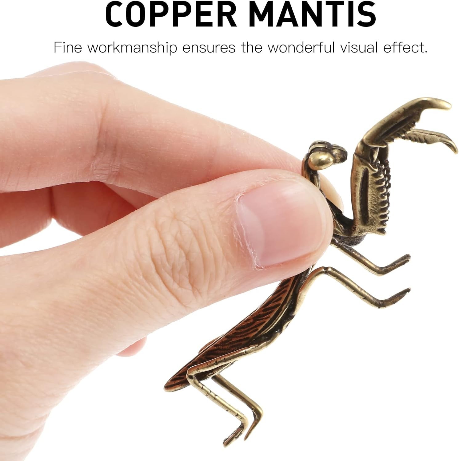 Intricate 2.83″ Golden Mantis Figurine – Perfect for Indoor & Outdoor Decor