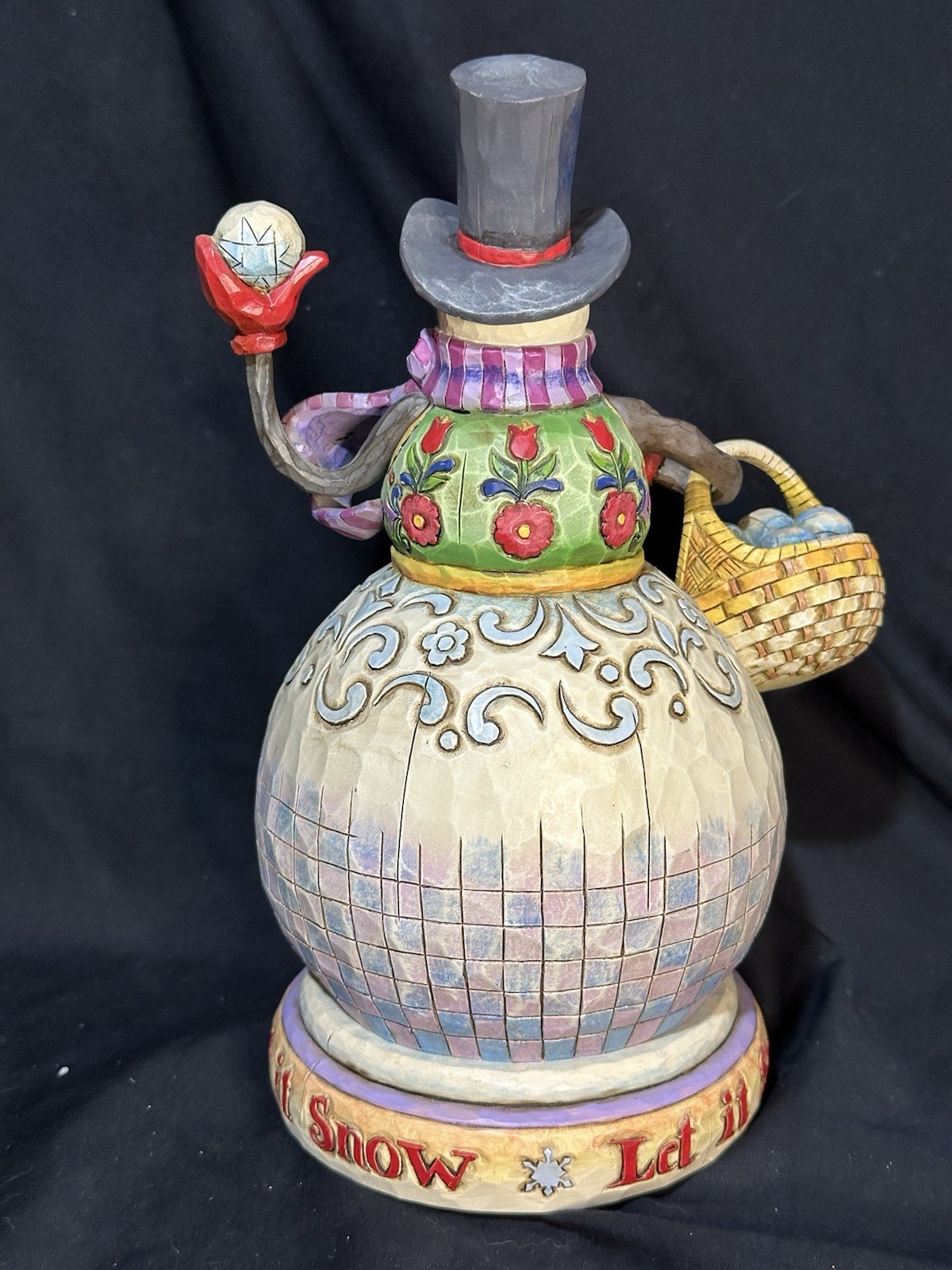 Jim Shore “The Fun Just Snowballs” Lighted Rotating Music Box RARE NIB